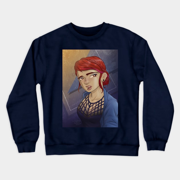 Dwarven Girl Crewneck Sweatshirt by jpowersart